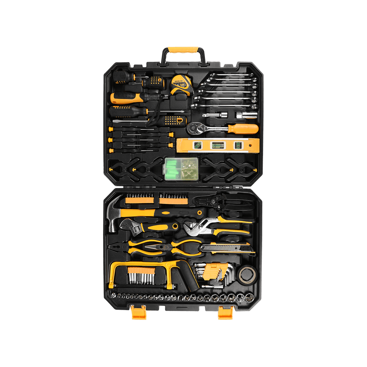 168 pièces clé à douille ensemble d'outils de réparation automatique combinaison Kit d'outils à main mixte avec boîte à outils en plastique mallette de rangement